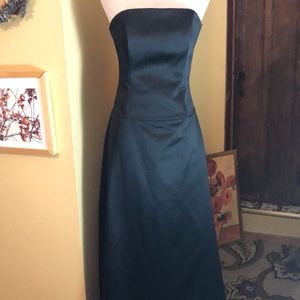 AMSALE size 10 Strapless Maxi Gown Classic Black-Tie Party Wedding Prom $278 NEW
